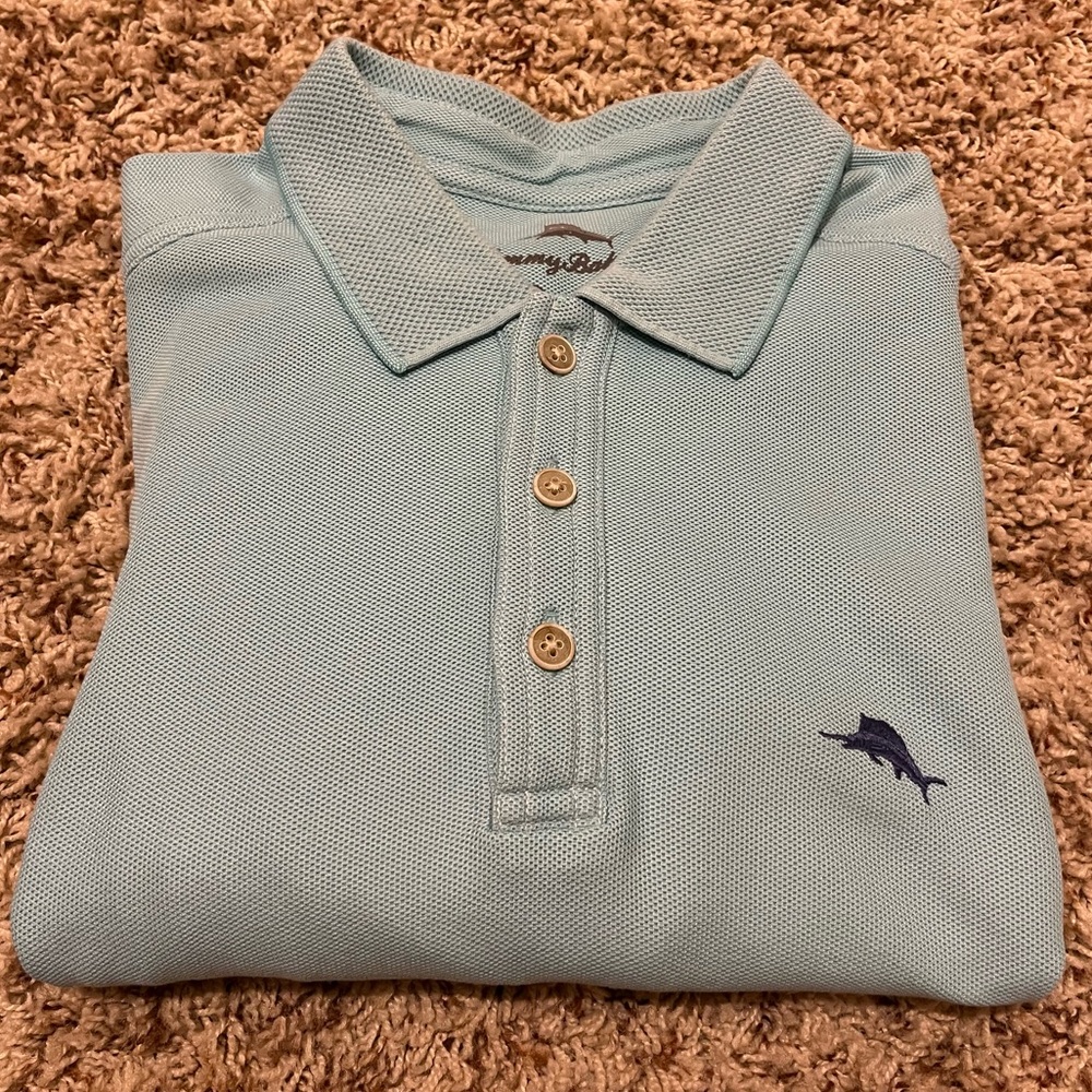 Men’s Tommy Bahama SUPIMA cotton polo size small-teal